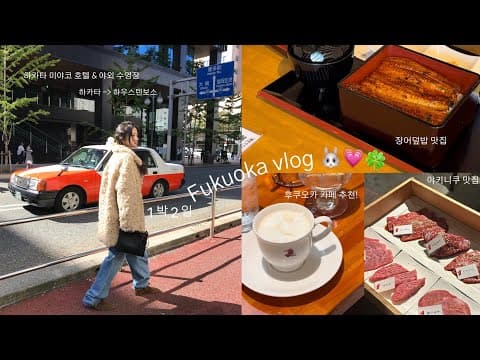️✈️ Fukuoka vlog. 후쿠오카 호텔 수영장 추천 ( 미야코 호텔. 온수풀 수영장, 대중탕) 하우스텐보스 후기, 야키니쿠 맛집, 장어덮밥 맛집, 하카타 텐진 카페 추천